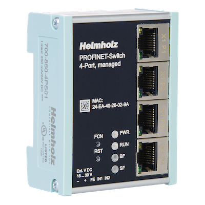 Helmholz 4-port managed PROFINET switch