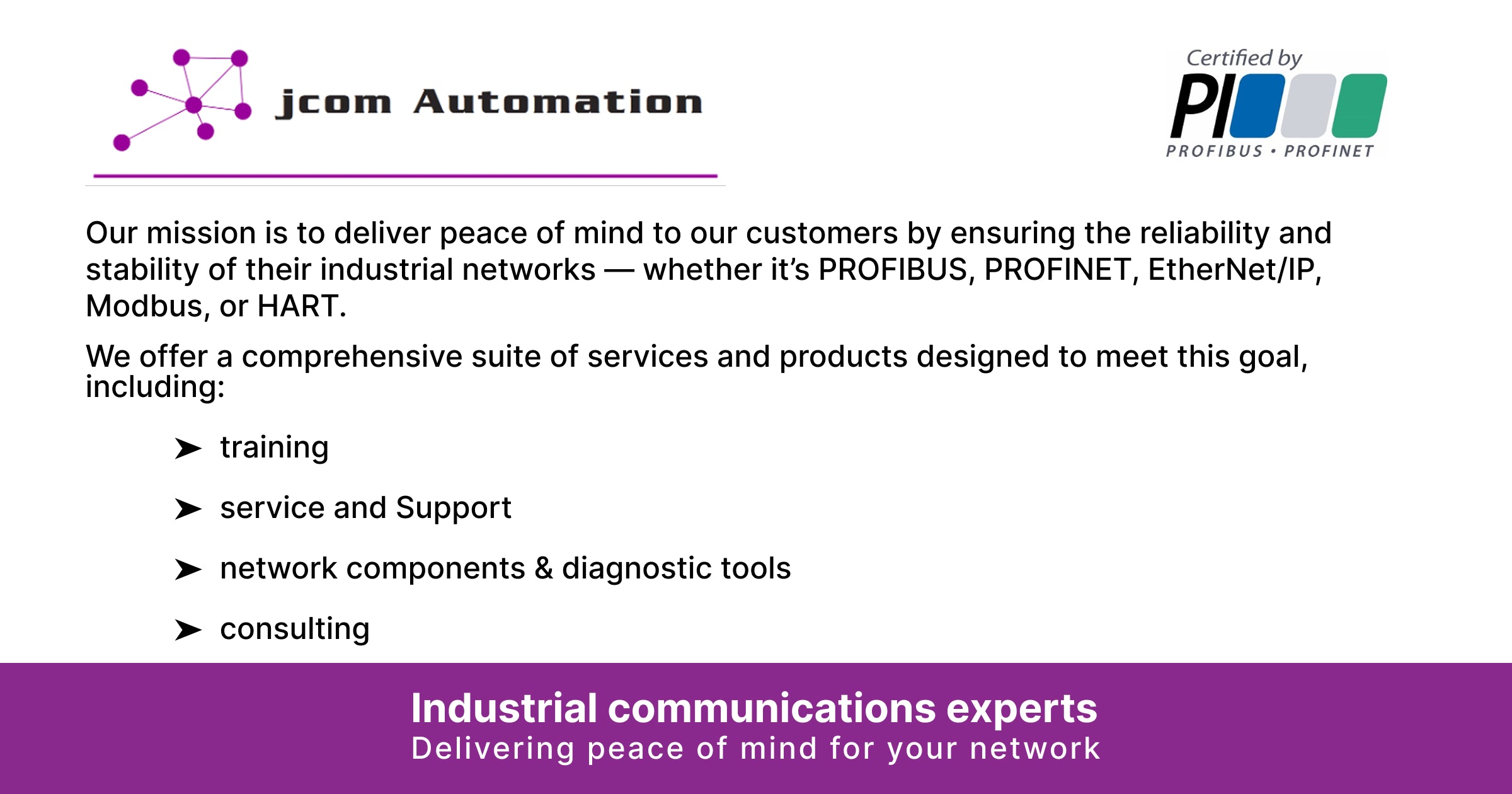 Certified PROFIBUS Network Engineer training course – JCOM Automation Inc